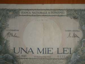 vand bacnota de colectie UNA MIE LEI DIN 1941