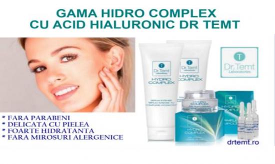 CREMA HIDRO COMPLEX INTENS HIDRATANTA CU DOUA TIPURI DE MOLECULE DE ACID HIALURONIC DR. TEMT