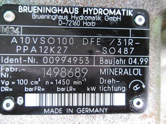 Pompe Brueninghaus Hydromatik A10VSO