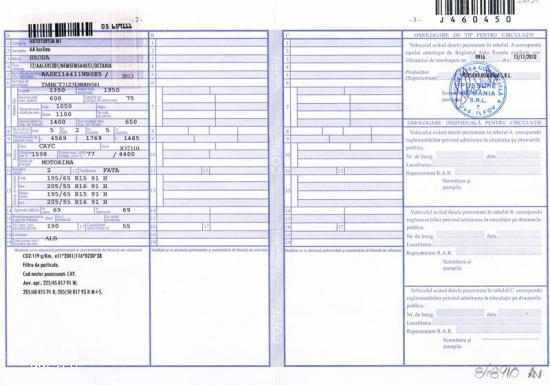 TVA deductibil.Skoda Octavia 1,  6 TDI din 2012.