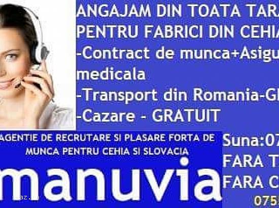 ANGAJAM URGENT MUNCITORI PENTRU FABRICI DE RENUME STRAINATATE