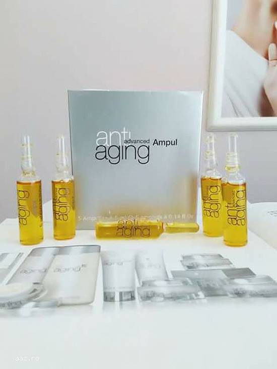 Fiole Anti-aging Advanced cu acid hialuronic colagen si vitamina C Dr. Temt