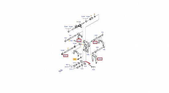 Furca viteza 1,  2,  3,  4,  5,  6,  R - cutie viteze manuala Ford Transit MT82 2006-2014,   6 trept