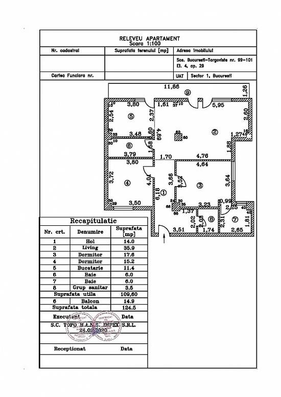 Apartament Straulesti 3 camere