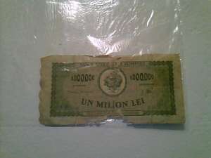 vand bancnota 1000000lei cadou 2 bancnote de 25 si 10 lei din 1966