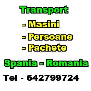 Transport Curierat,  Pachete,  Persoane,  etc.. Spania - Romania si retur