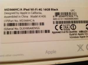 Vand tableta noua Apple  iPad3,  Wi-Fi 4G,  16 GB,  Negru