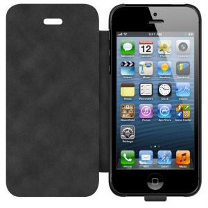 Husa flip cover de protectie apple iphone 5 neagra