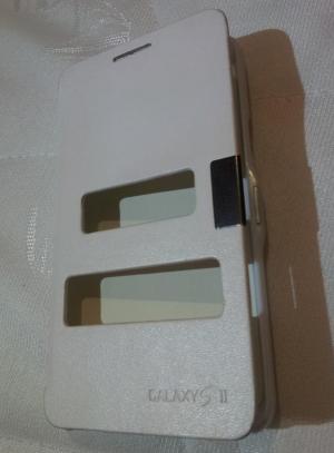 Husa double window flip cover samsung i9100 galaxy s2 alba